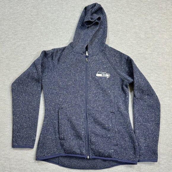 NFL Team Apparel Womens Heather Blue Seattle Seahawks Full Zip Jacket Size Small - Picture 3 of 15
